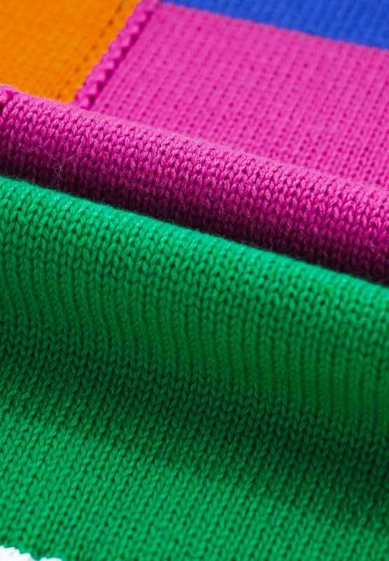 Color Block Round Neck Long Sleeve Sweater - Love Salve